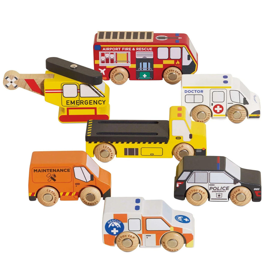 Emergency Helicopter & Rescue Cars-Emergency Services Vehicles-Le Toy Van-Yes Bebe