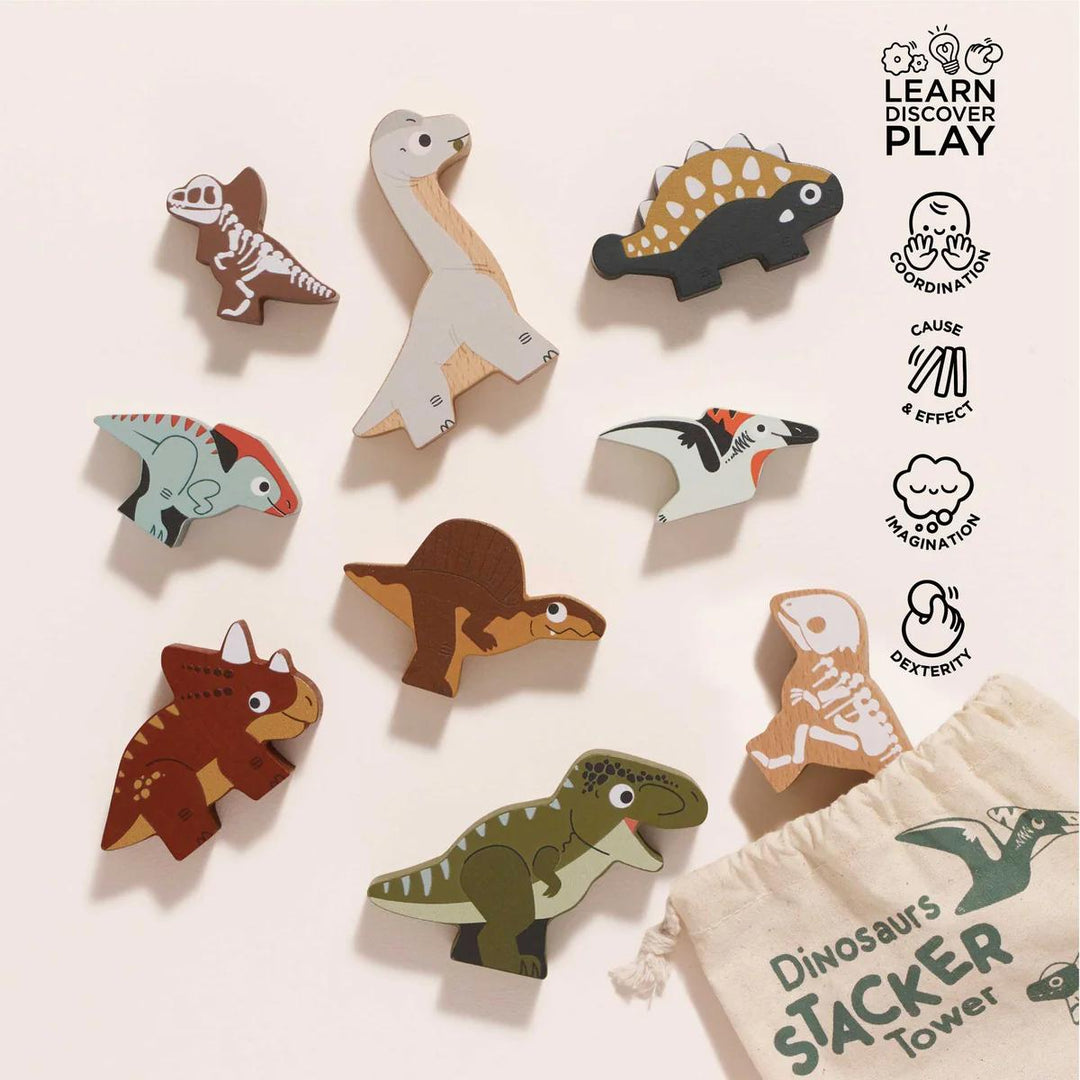 Jurassic Stacking Dinosaurs & Bag-Stacking Toys-Le Toy Van-Yes Bebe