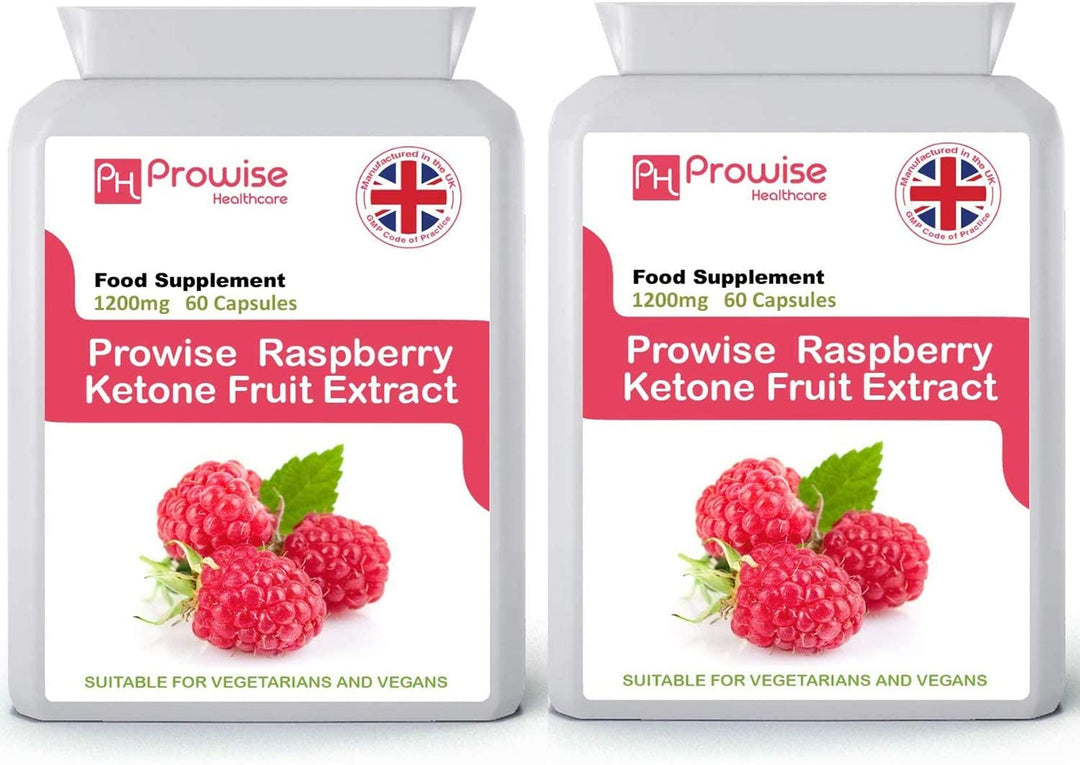 Raspberry Fruit Extract 1200mg - 60 Capsules x 2 Pack - UK Manufactured | GMP Standards by Prowise Healthcare
