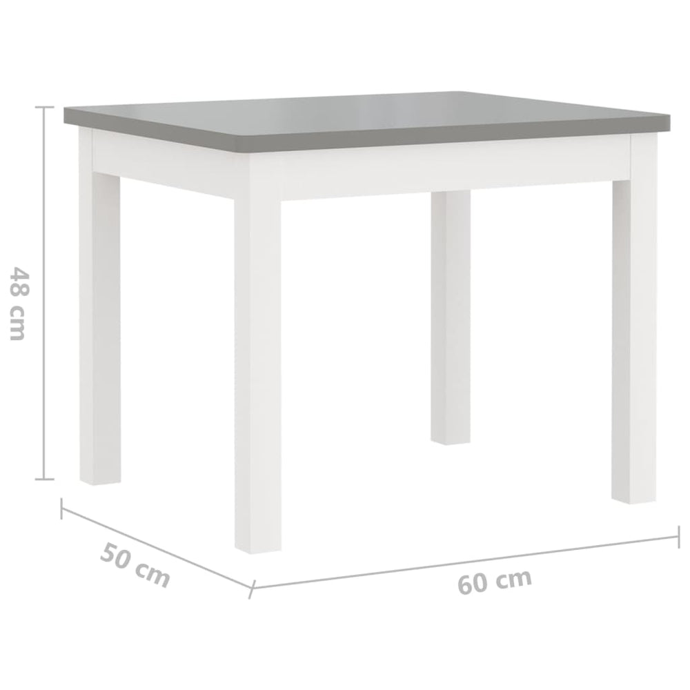 4 Piece Children Table and Chair Set White and Grey MDF-vidaXL-Yes Bebe