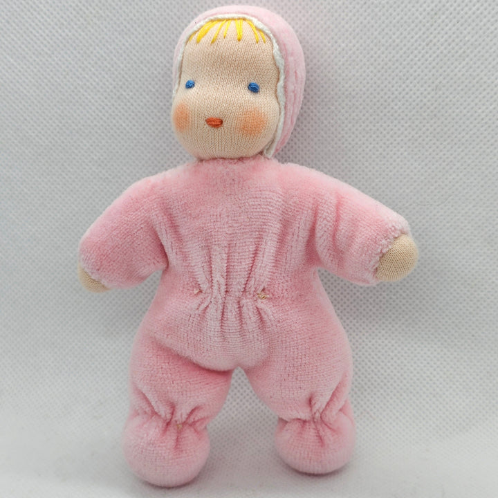 Baby Doll 13 cm – Handmade Soft Velour Waldorf Pocket Doll