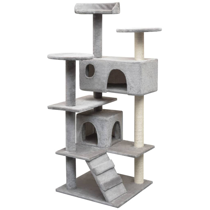 Cat Tree With Sisal Scratching Posts 150 Cm Paw Prints Grey
