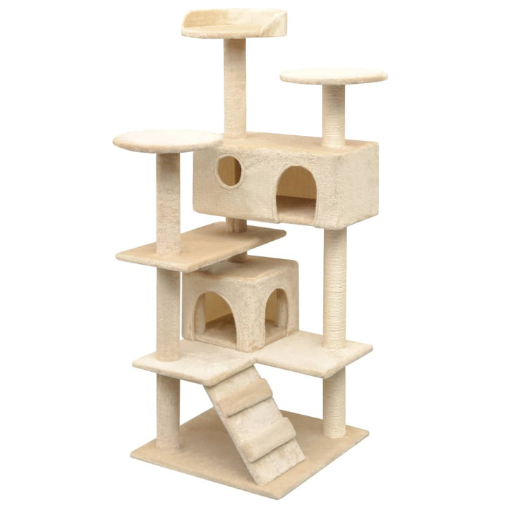Cat Tree With Sisal Scratching Posts 150 Cm Paw Prints Grey