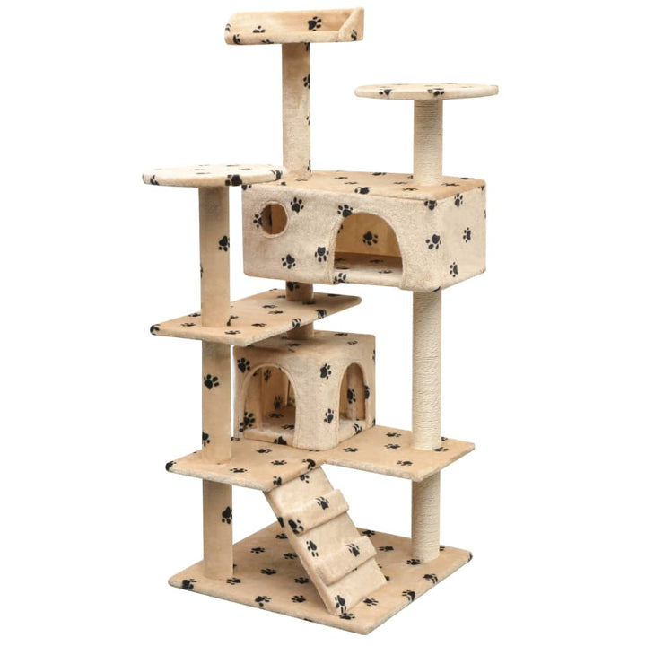 Cat Tree With Sisal Scratching Posts 150 Cm Paw Prints Grey