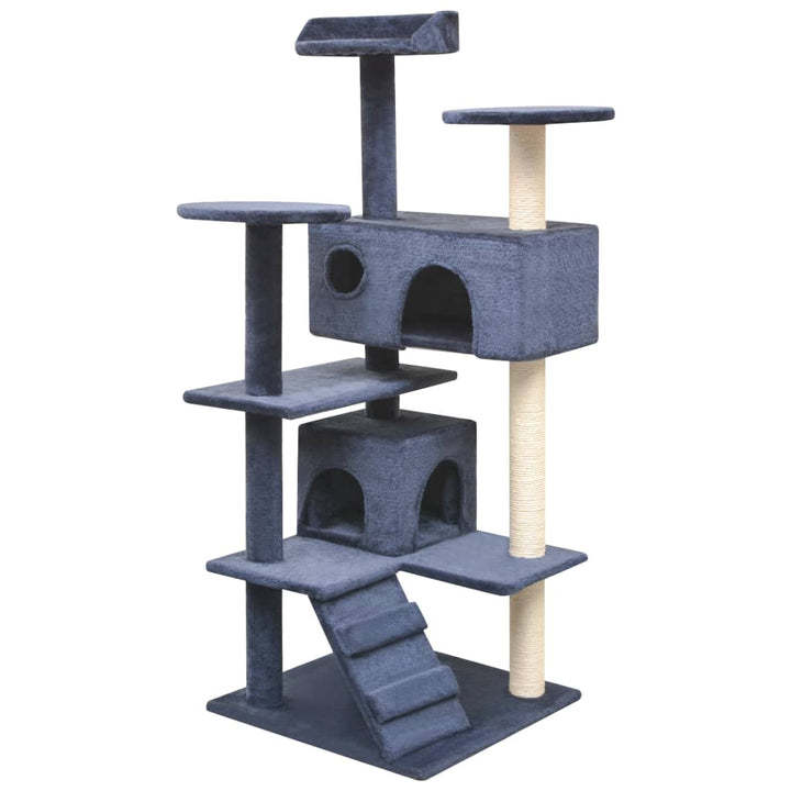 Cat Tree With Sisal Scratching Posts 150 Cm Paw Prints Grey
