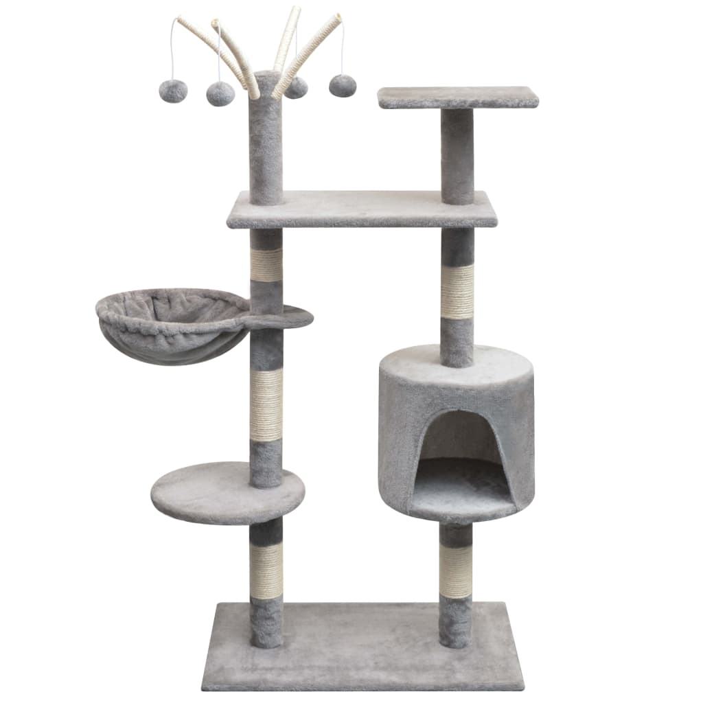 Cat Tree With Sisal Scratching Posts 150 Cm Paw Prints Grey