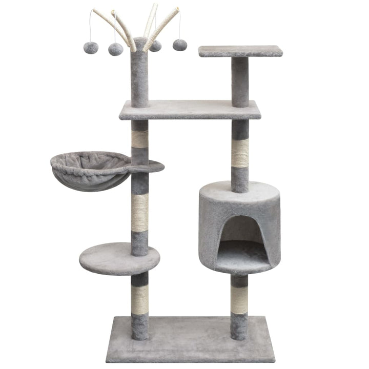 Cat Tree With Sisal Scratching Posts 150 Cm Paw Prints Grey