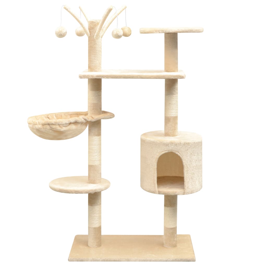 Cat Tree With Sisal Scratching Posts 150 Cm Paw Prints Grey