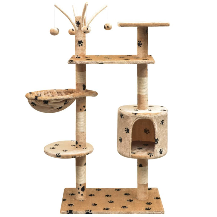 Cat Tree With Sisal Scratching Posts 150 Cm Paw Prints Grey