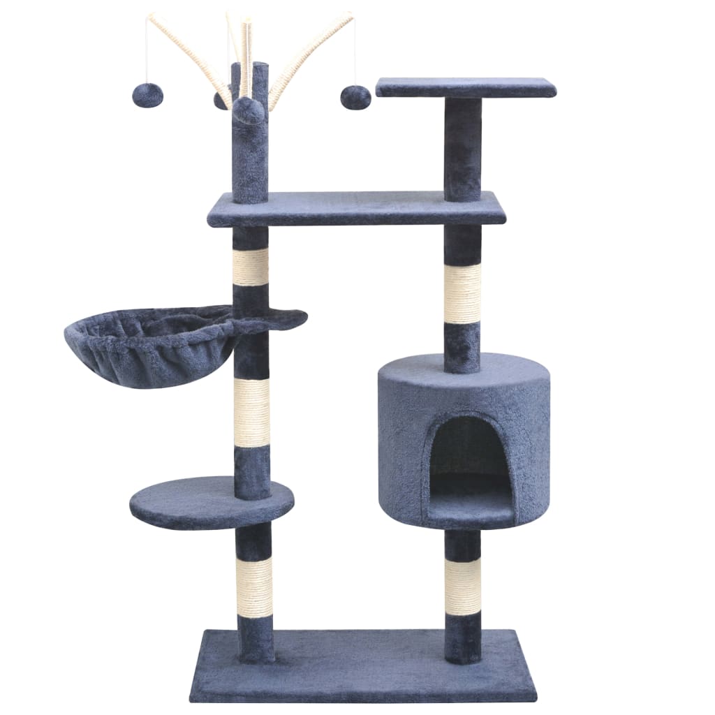 Cat Tree With Sisal Scratching Posts 150 Cm Paw Prints Grey