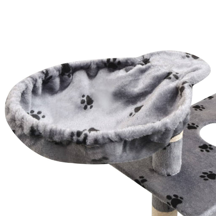 Cat Tree With Sisal Scratching Posts 150 Cm Paw Prints Grey