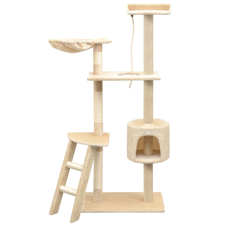 Cat Tree With Sisal Scratching Posts 150 Cm Paw Prints Grey