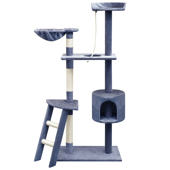 Cat Tree With Sisal Scratching Posts 150 Cm Paw Prints Grey