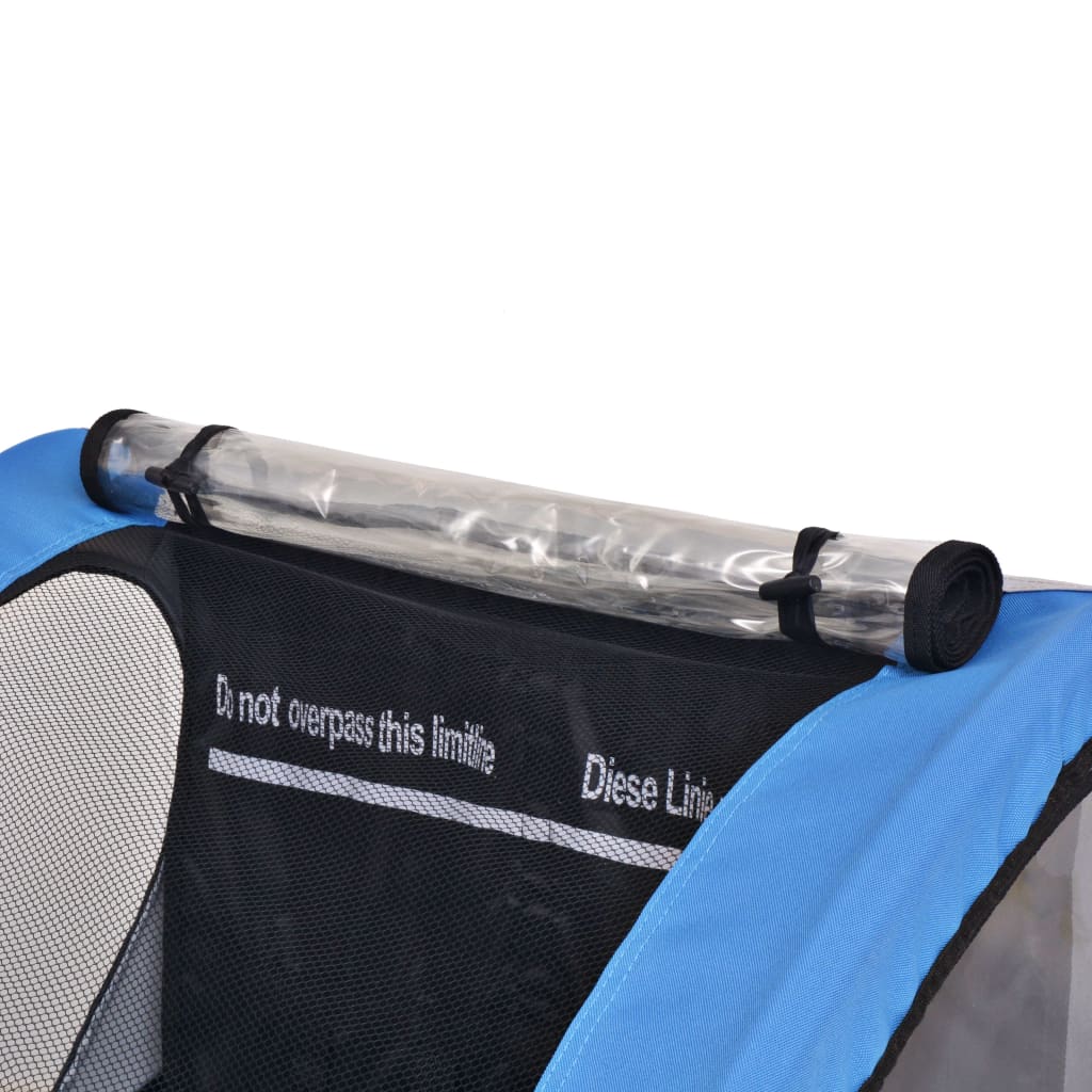 Bike Trailer Grey And Blue 30 Kg