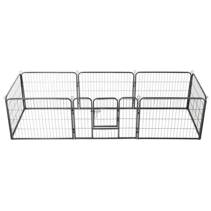 Dog Playpen 8 Panels Steel Black