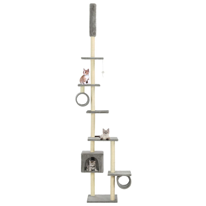 Cat Tree With Sisal Scratching Posts Beige Paw Prints
