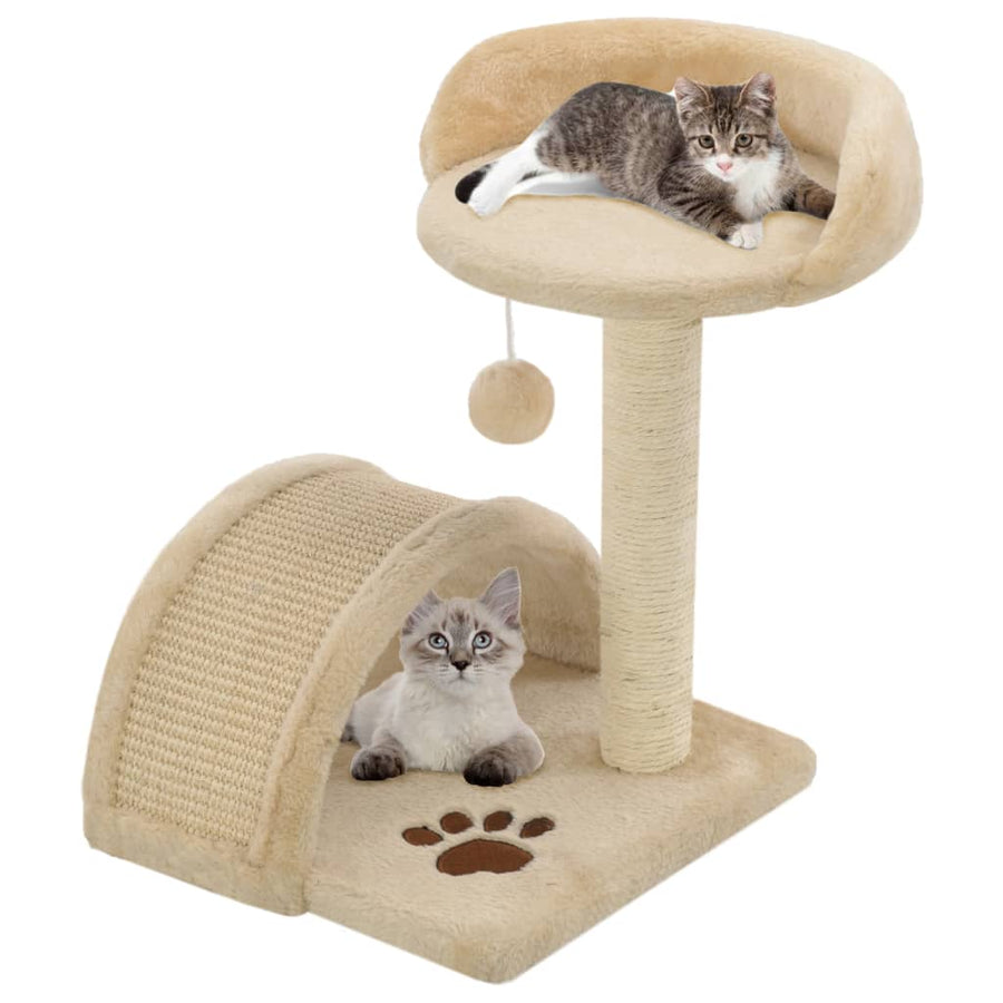 Cat Tree With Sisal Scratching Post And Brown
