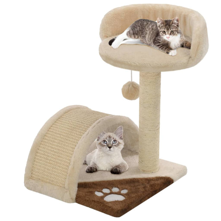 Cat Tree With Sisal Scratching Post And Brown