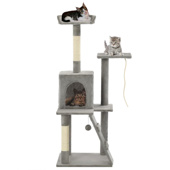 Cat Tree With Sisal Scratching Posts 120 Cm Beige Paw Prints