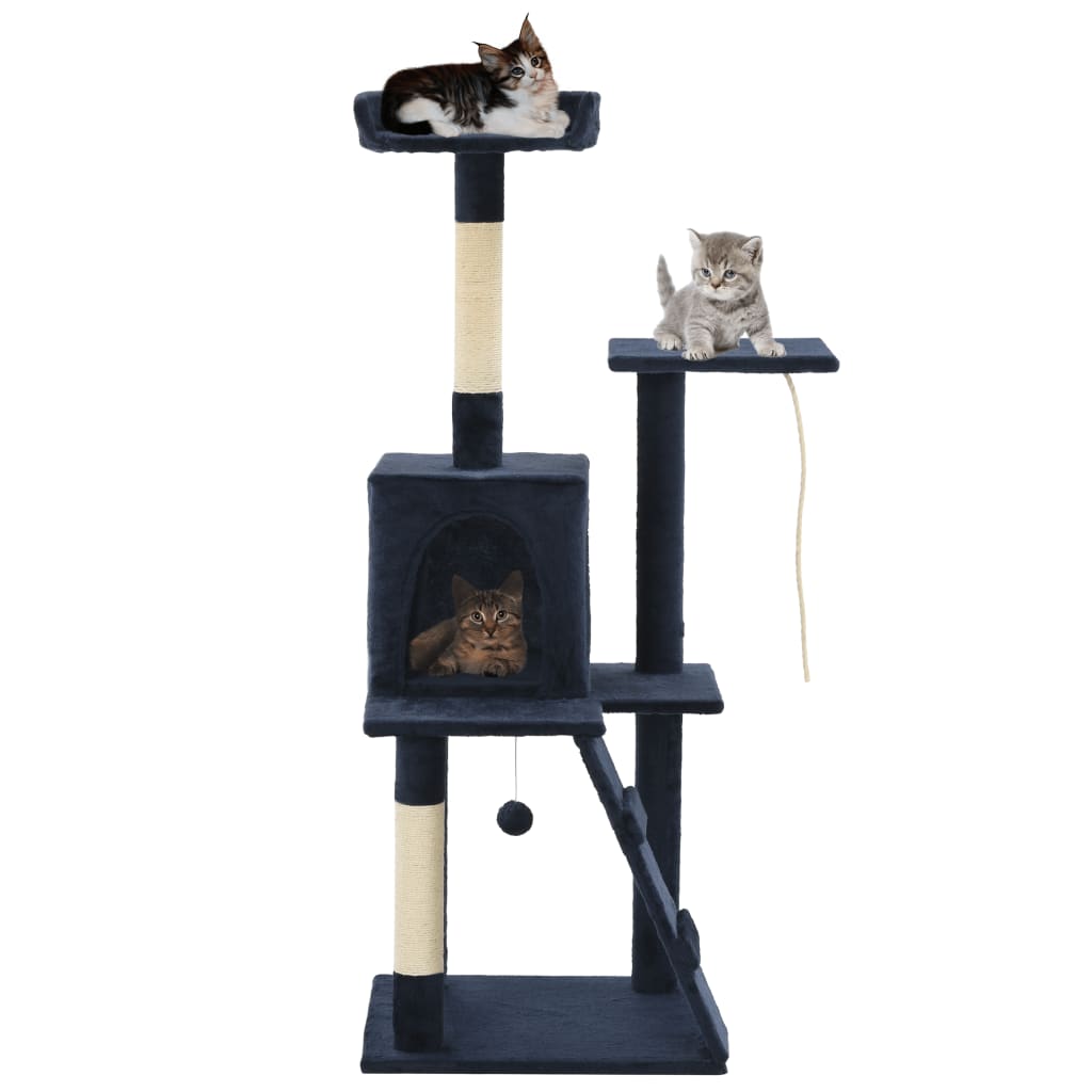 Cat Tree With Sisal Scratching Posts 120 Cm Beige Paw Prints