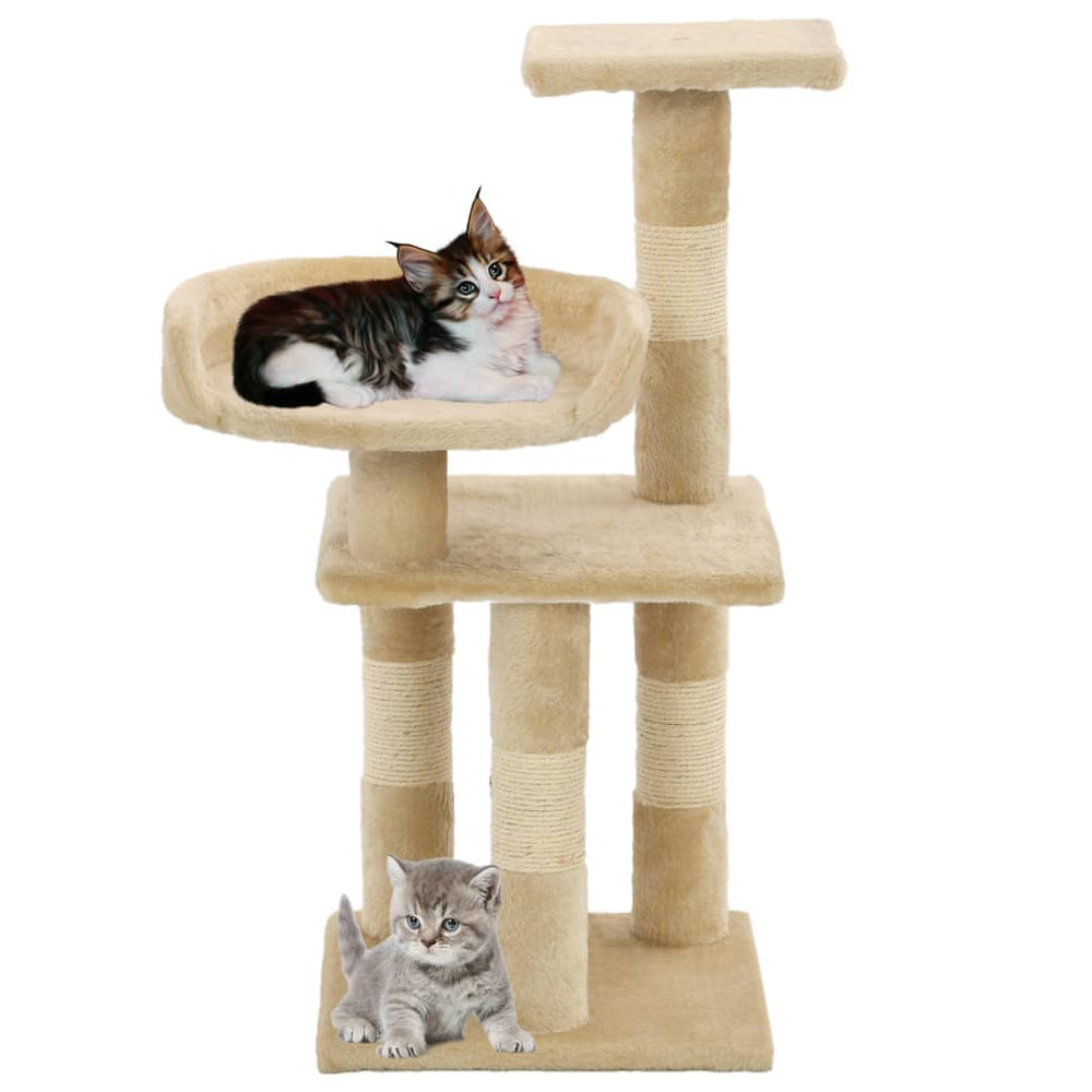 Cat Tree With Sisal Scratching Posts 65 Cm Beige