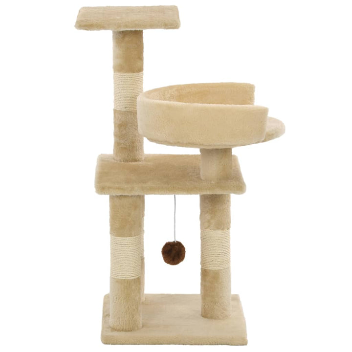 Cat Tree With Sisal Scratching Posts 65 Cm Beige