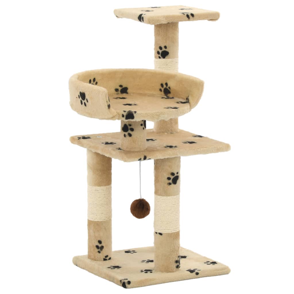 Cat Tree With Sisal Scratching Posts 65 Cm Beige