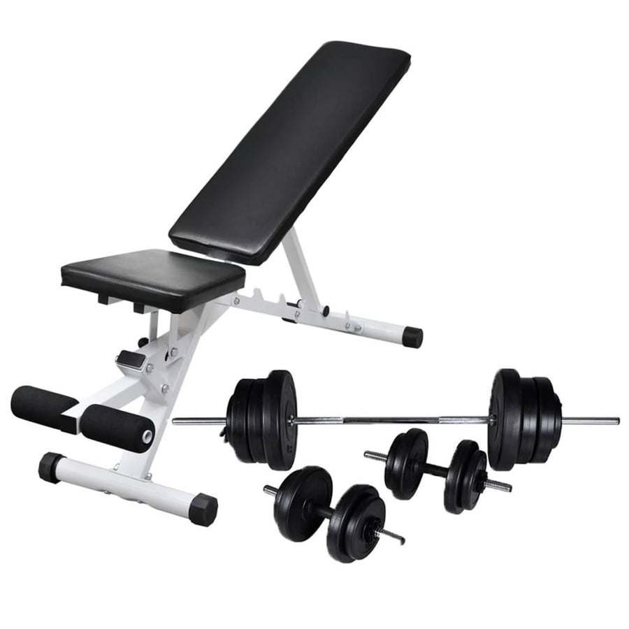 Workout Bench With Barbell And Dumbbell Set 60.5 Kg