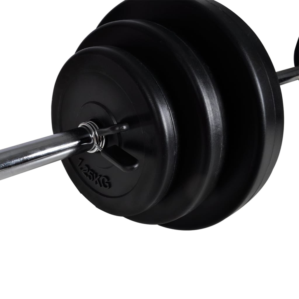 Adjustable Sit-Up Bench With Barbell And Dumbbell Set 30.5 Kg