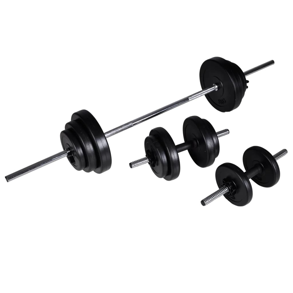 Adjustable Sit-Up Bench With Barbell And Dumbbell Set 30.5 Kg