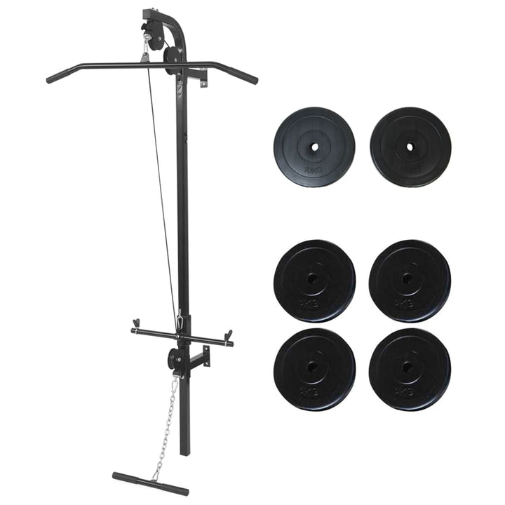 Wall-Mounted Power Tower With Weight Plates 40 Kg