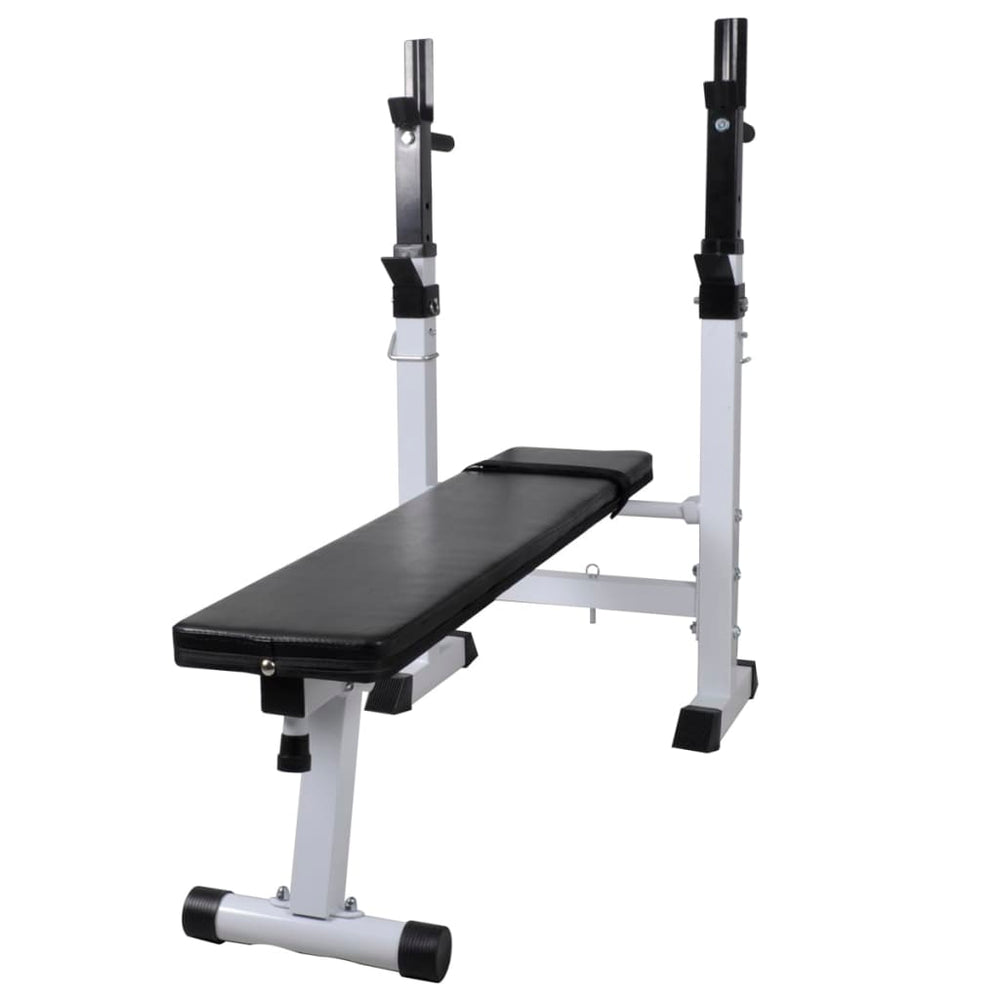 Workout Bench With Weight Rack, Barbell And Dumbbell Set 60.5Kg