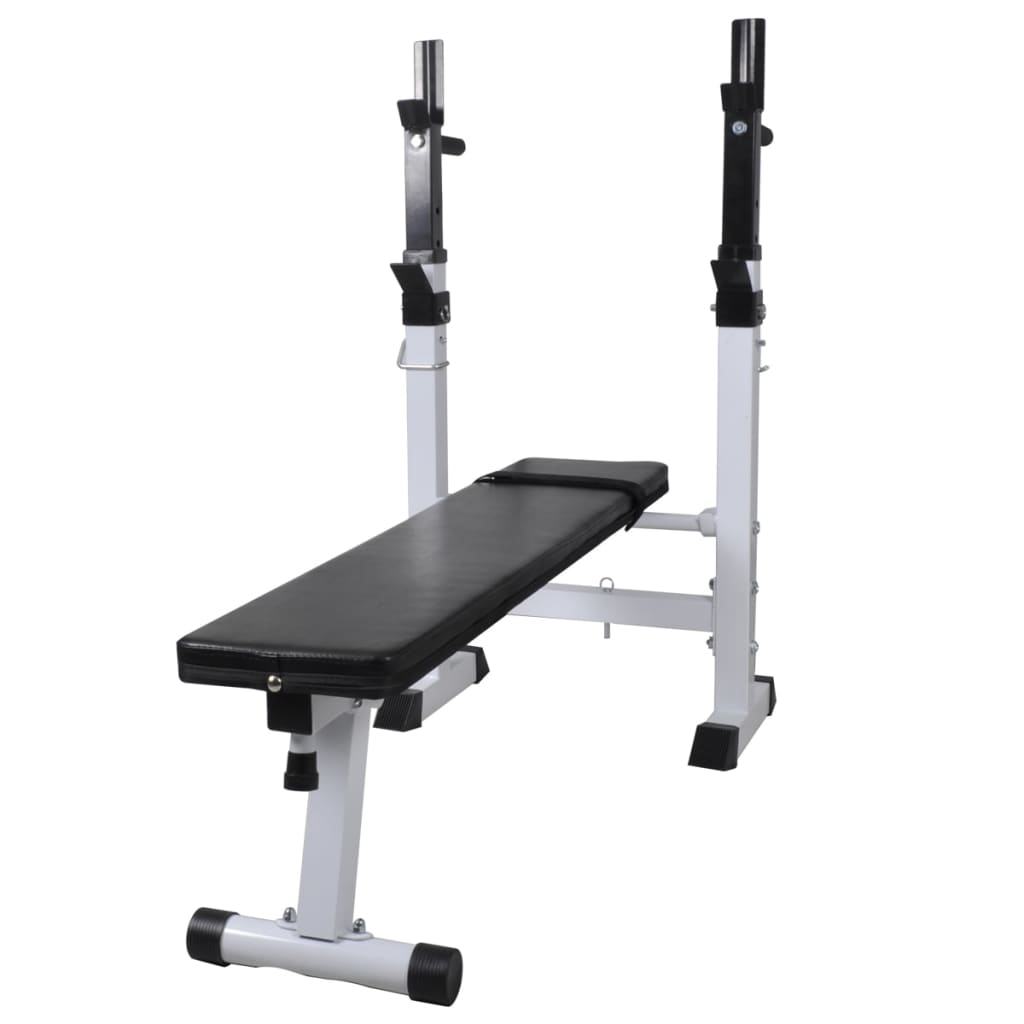 Workout Bench With Weight Rack, Barbell And Dumbbell Set 60.5Kg