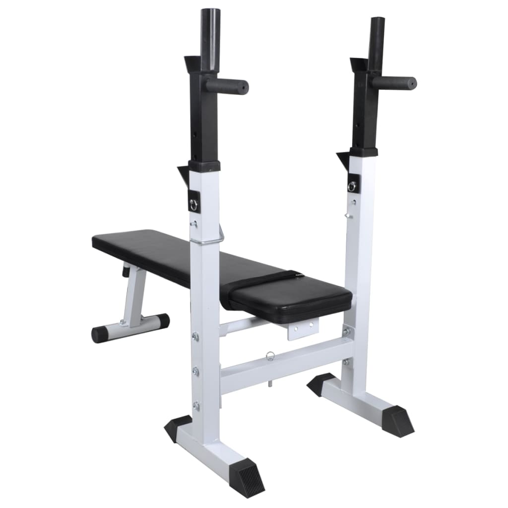 Workout Bench With Weight Rack, Barbell And Dumbbell Set 60.5Kg