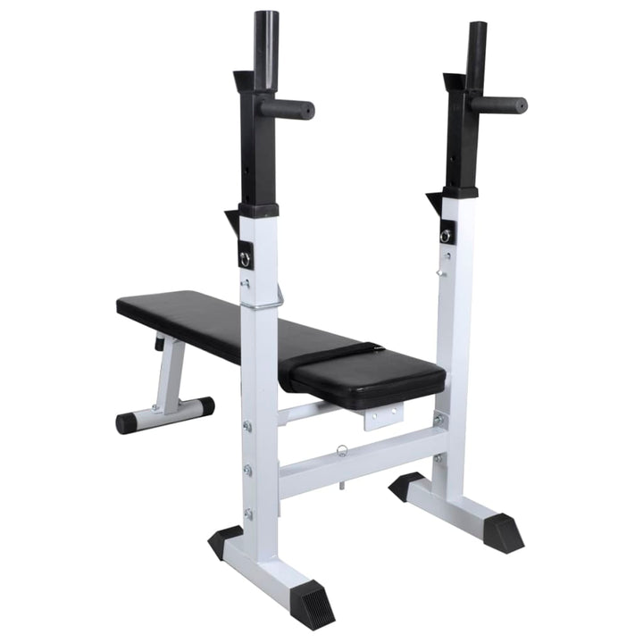 Workout Bench With Weight Rack, Barbell And Dumbbell Set 60.5Kg