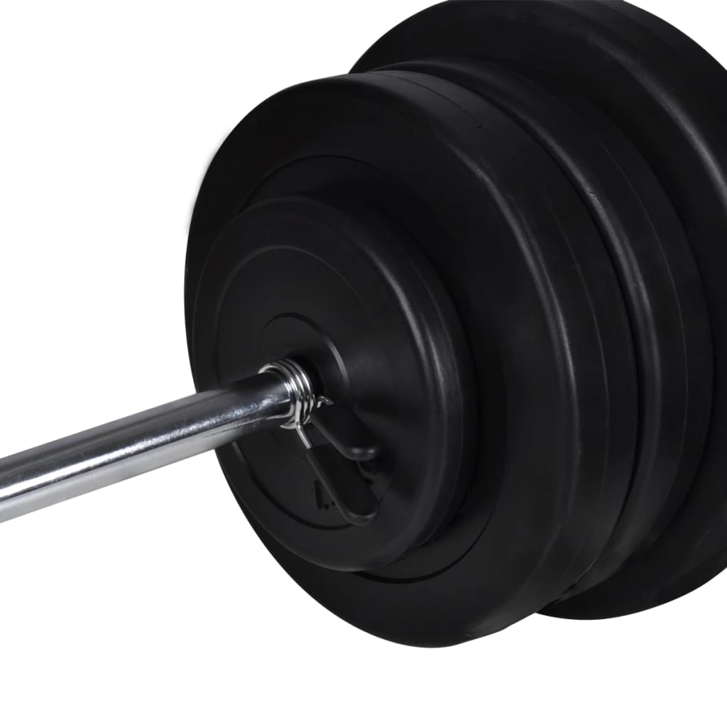 Workout Bench With Weight Rack, Barbell And Dumbbell Set 60.5Kg