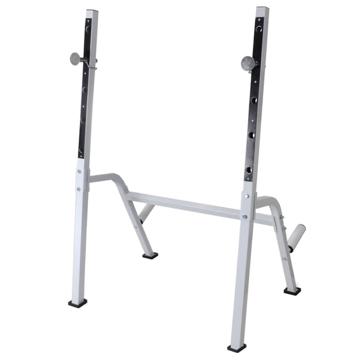Workout Bench With Weight Rack, Barbell And Dumbbell Set 60.5Kg