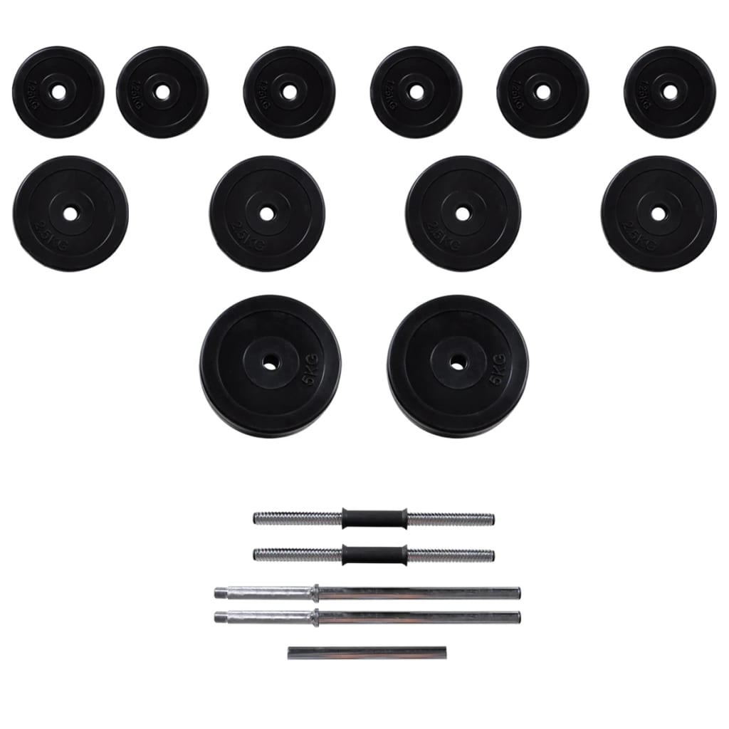 Weight Bench With Weight Rack, Barbell And Dumbbell Set 30.5Kg
