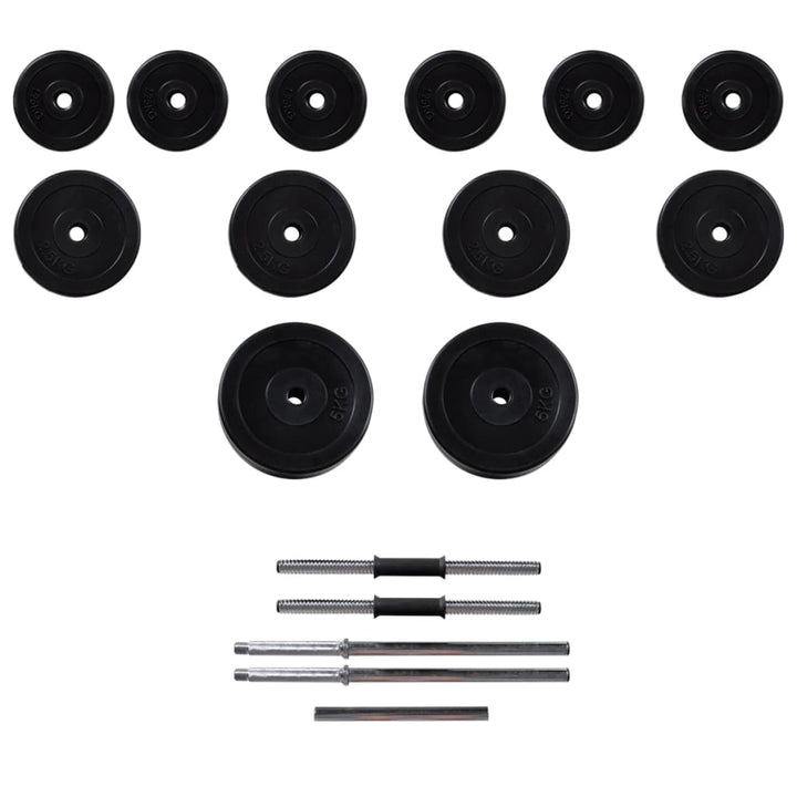 Weight Bench With Weight Rack, Barbell And Dumbbell Set 30.5Kg