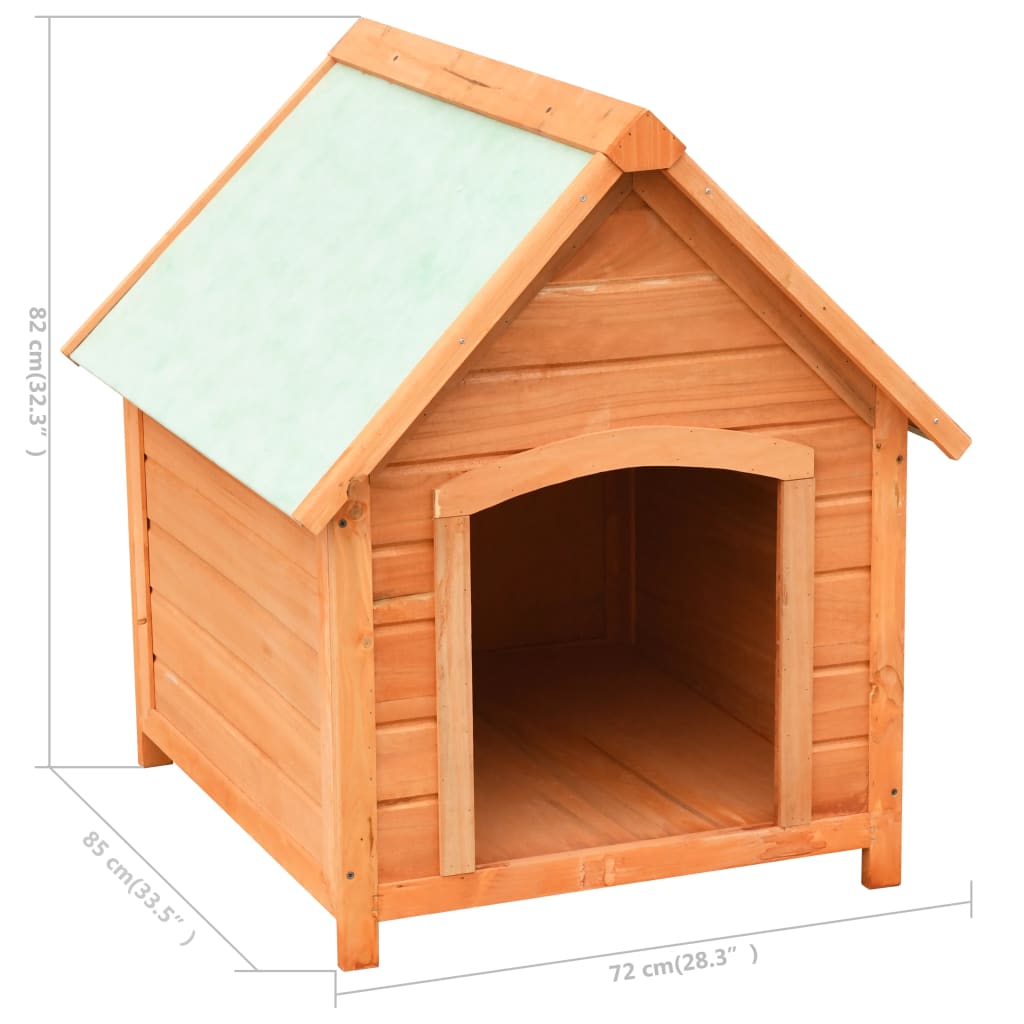 Dog House Solid Pine & Fir Wood 72X85X82 Cm