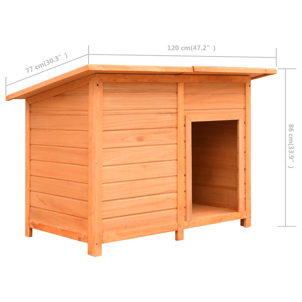 Dog Cage Solid Pine & Fir Wood 120X77X86 Cm