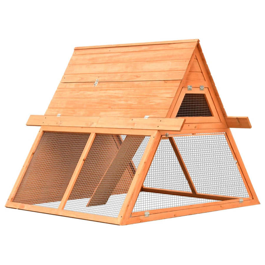Rabbit Hutch Solid Pine & Fir Wood 152X128X108 Cm