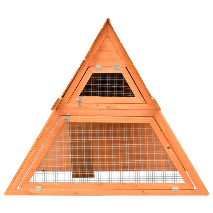 Rabbit Hutch Solid Pine & Fir Wood 152X128X108 Cm