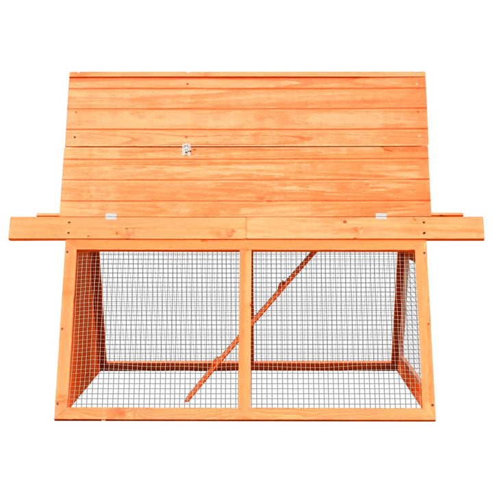 Rabbit Hutch Solid Pine & Fir Wood 152X128X108 Cm
