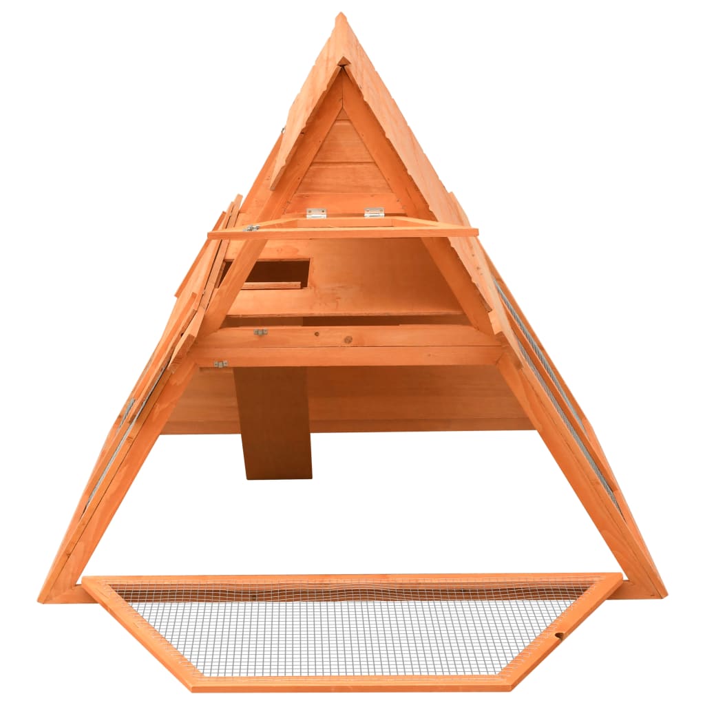 Rabbit Hutch Solid Pine & Fir Wood 152X128X108 Cm