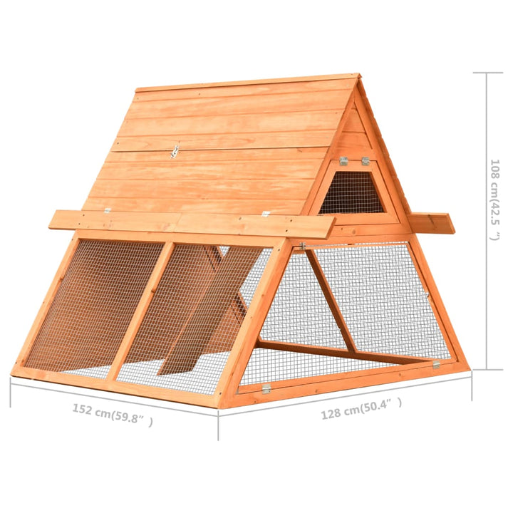 Rabbit Hutch Solid Pine & Fir Wood 152X128X108 Cm