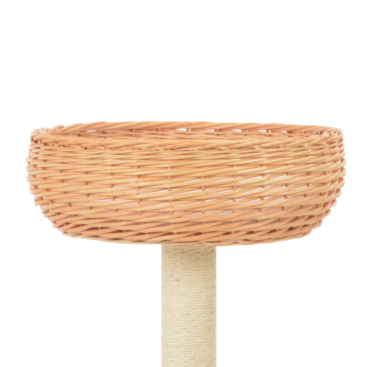 Cat Tree With Sisal Scratching Post Natural Willow Wood