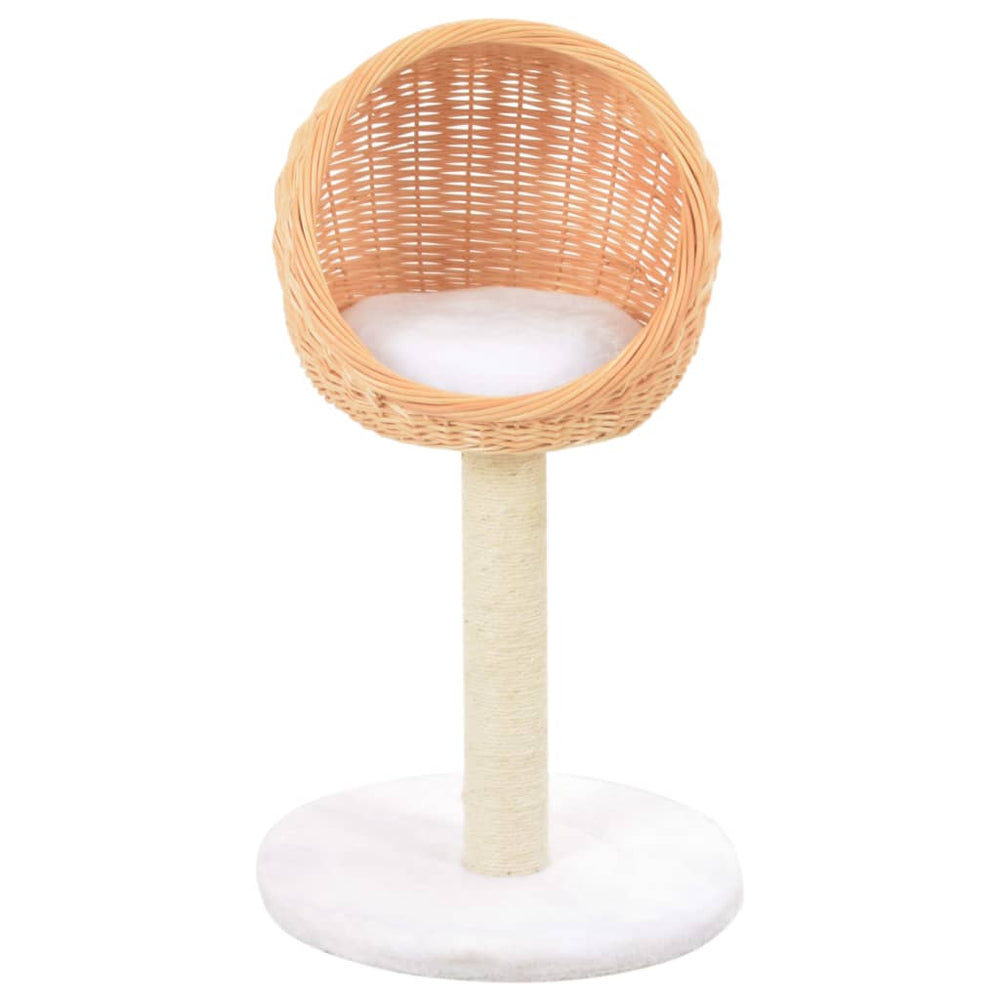 Cat Tree With Sisal Scratching Post Natural Willow Wood