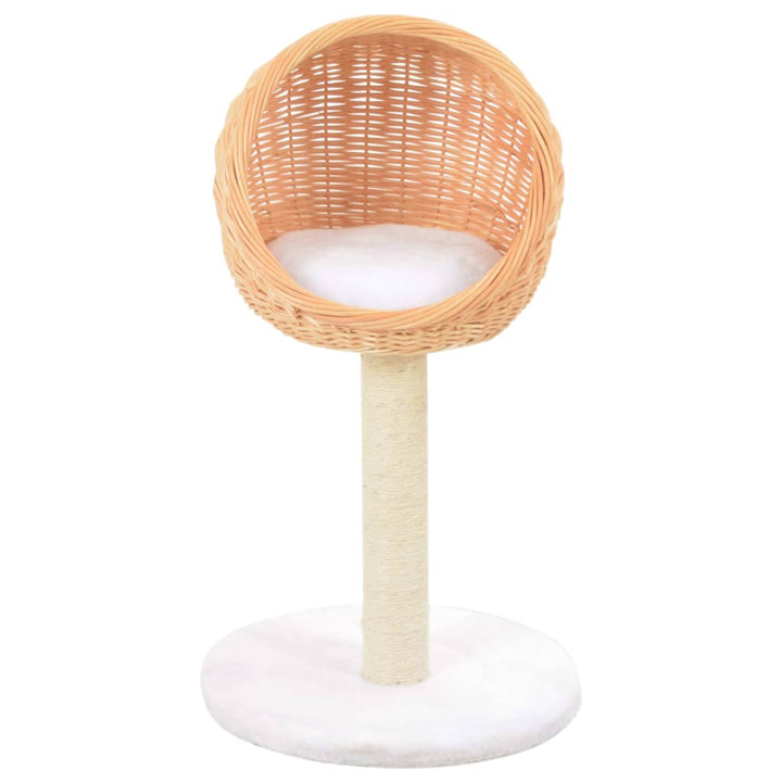 Cat Tree With Sisal Scratching Post Natural Willow Wood
