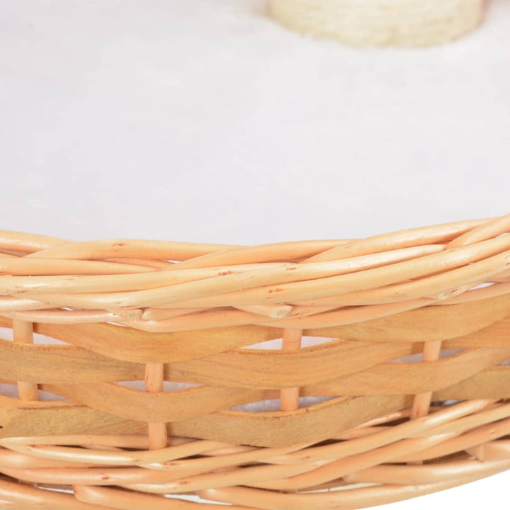 Cat Tree With Sisal Scratching Post Natural Willow Wood